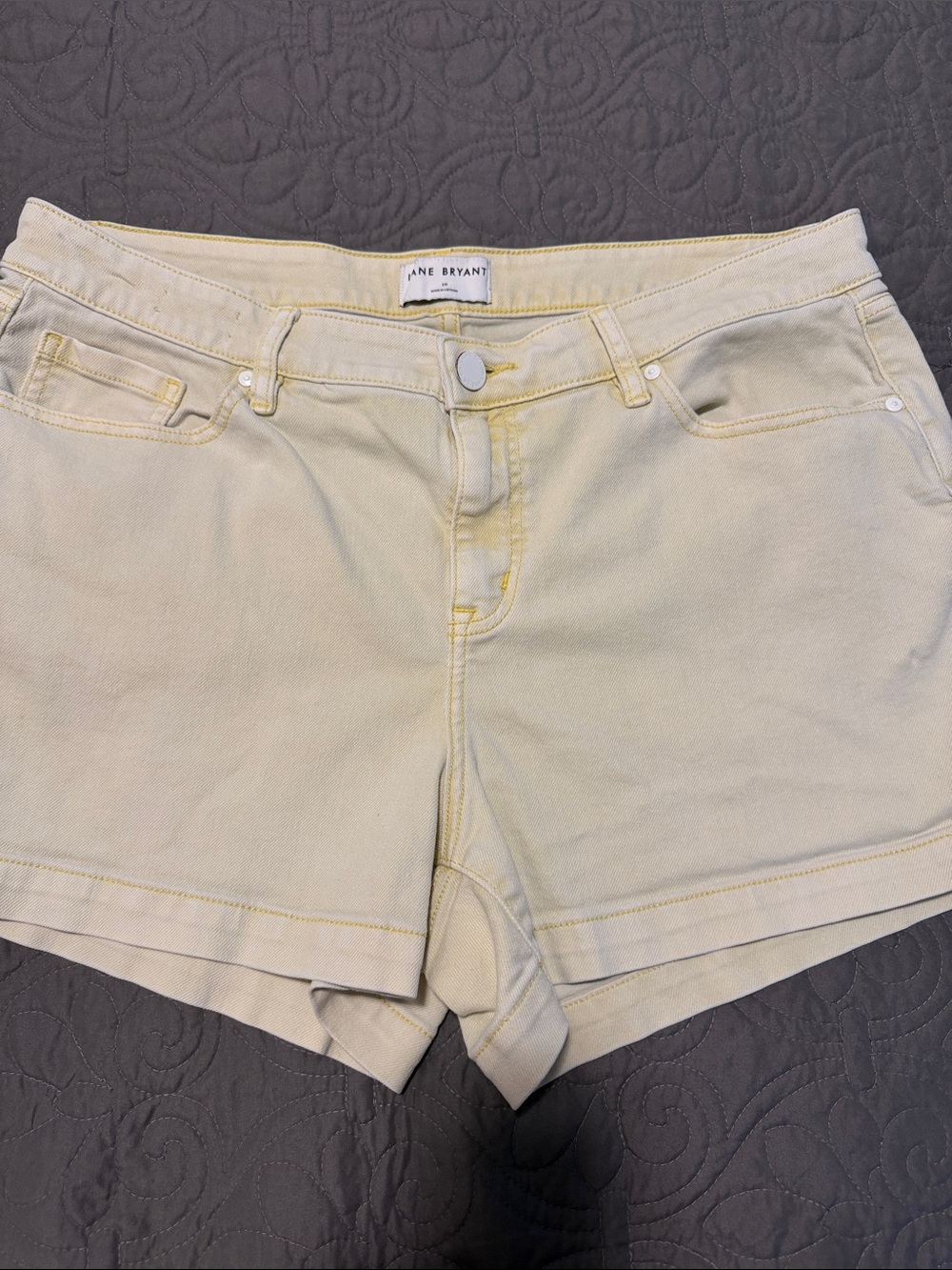 Lane Bryant Pale Yellow Denim Shorts